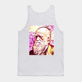 Charles Darwin Pink Portrait | Charles Darwin Artwork 13 Tank Top